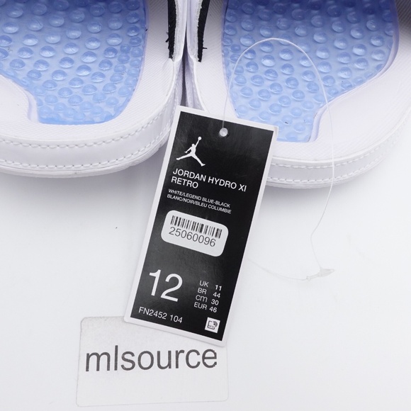 SLD NEW Size 12 Men's Jordan Hydro XI Retro Slide Sandals FN2452-104 White - Picture 7 of 7